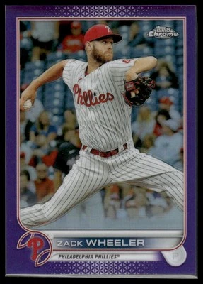 2022 Topps Chrome Purple Refractor Zack Wheeler #207 Philadelphia Phillies #/250 - Image 1 of 2