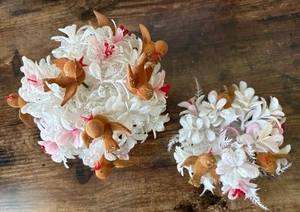 Vintage Weihnachten Kunststoff Herzstück Kerzenhalter Tischstück Vögel - Bild 1 von 7