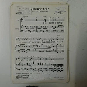 choral / vocal score COACHING SONG benjamin britten - the little sweep UNISON - Picture 1 of 1