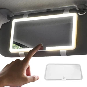 LED Car Sun Visor Vanity Mirror Car Vanity Mirror with 3 Modes Rechargeable - Picture 1 of 12