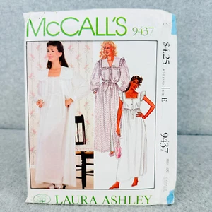 McCalls 9437 Nightgown Robe and Tie Belt Laura Ashley Misses Sz S 10 12 Pattern - Picture 1 of 4