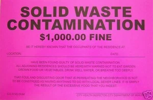 Funny Prank Sign - Solid Waste Contamination - Humiliating Gag Joke Sign - Picture 1 of 1