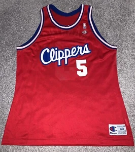 LESEN Vintage Champion NBA Los Angeles Clippers Danny Manning NBA Trikot 48 XL rot - Bild 1 von 11