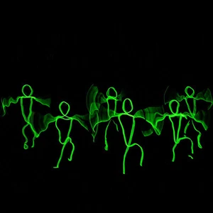 LED Neon EL Wire Tube Costumes Dance DJ Nightclub Party Stage Luminous Clothes - Picture 1 of 10