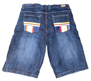 Knockout Deluxe Men's Denim Shorts Size 40 Baggy Hip Hop Streetwear Skate Y2K - Picture 1 of 5