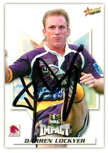 Signed 2001 Brisbane Broncos NRL Select Card - Darren Lockyer - Picture 1 of 3