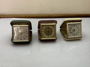 3x Seiko 2 Jewels Windup Pocket Clocks 60's Made In Japan *For Parts Or Repair* - Picture 1 of 22