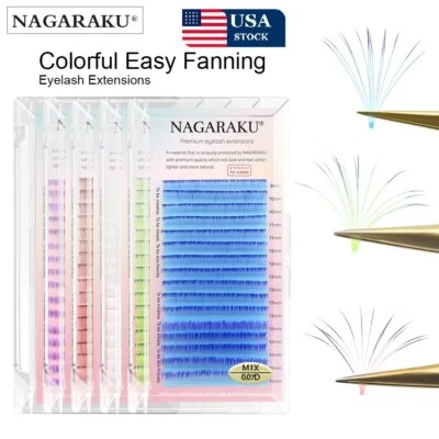 NAGARAKU Color Easy Fanning Eyelash Extension Auto Fans 16 Lines Mega Volume USA - Image 1 of 4