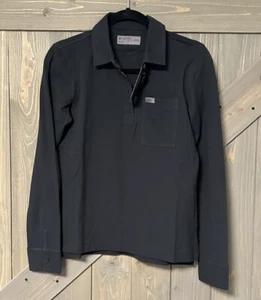 NEW Figs Pro Technical Pique Scrub Long Sleeve Polo Shirt Women XSmall Black NWT - Picture 1 of 7