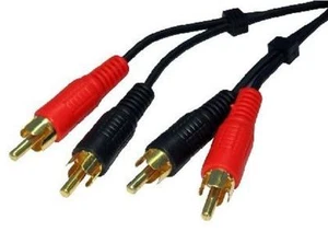 NEW 20M LONG 2 X RCA/PHONO MALE TO MALE CABLE, GOLD PLATED CONNECTORS - Picture 1 of 1