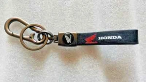 Fit For Honda Stylish Metal & Leather Keyring Keychain - Picture 1 of 2