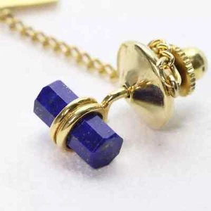 Tiffany & Co Tie Tack K18 750 Lapis Lazuli Pin Brooch Tie Pin - Picture 1 of 9