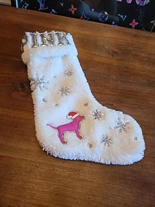 Victoria's Secret PINK Dottie Clause weiß Sherpa Weihnachten Urlaub Strumpf - Bild 1 von 10