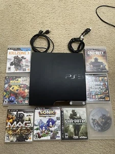 Sony PlayStation 3 Slim PS3 Console 320GB * NO Controller* + Cords + 8 Games - Picture 1 of 8