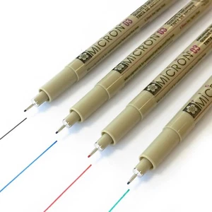 Sakura Pigma Micron Pigment Fineliner Pack of 4 0.3mm Black Blue Red and Green - Picture 1 of 5