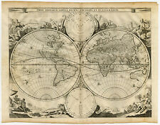 Antique Print-WORLD-WORLDMAP-DOUBLE HEMISPHERE-Stopendaal-Keur-1729