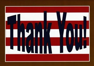 Veteran Veterans Day Thank You For Your Service Patriotic Stripes Greeting Card - Picture 1 of 3