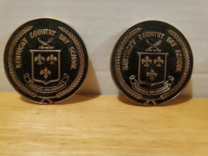 2 VINTAGE KENTUCKY COUNTRY DAY SCHOOL Paper Weights Emblems Decals Louisville KY - Picture 1 of 3
