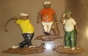 3er Set Golfguss Aluminium hängende Wandkunst Skulpturen - Golfer 1967 Sexton - Bild 1 von 4