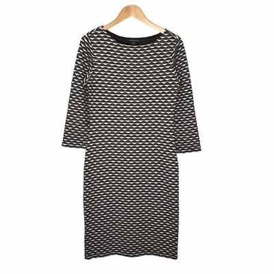 Vestido Sharagano Mujer Talla 10 Negro Blanco Oficina Funda Carrera Texturizado Foto 1 de 4