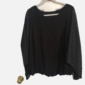 Camicetta pullover Alfani donna nera completamente foderata scollo a scoop manica lunga taglia 2X - Foto 1 di 8