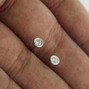 VS/F-G Diamond 14K Gold Mini VS/F-G Diamond Studs Earrings- The Jewelz - Picture 1 of 6
