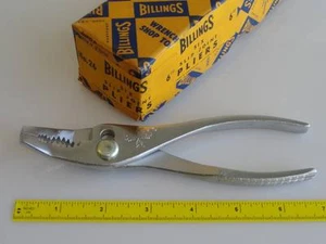 VTG Billings Slip Joint Pliers Bent Nose NOS Hand Tool No.26 Rare USA Mechanic  - Picture 1 of 1