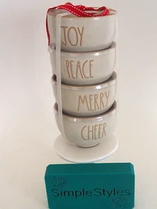 RAE DUNN Holiday Ceramic Bowl / Ramekins - JOY, PEACE, MERRY, CHEER Set x 4 NEW - Bild 1 von 8