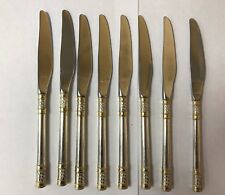 Lot of 8 Wallace Golden Aegean Weave Sterling Silver Modern Dinner Knives (F2)