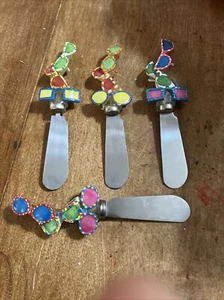 Boston Warehouse Sunglasses Cheese Butter Dip Spread Spreader Knife Set Of 4 - Picture 1 of 3