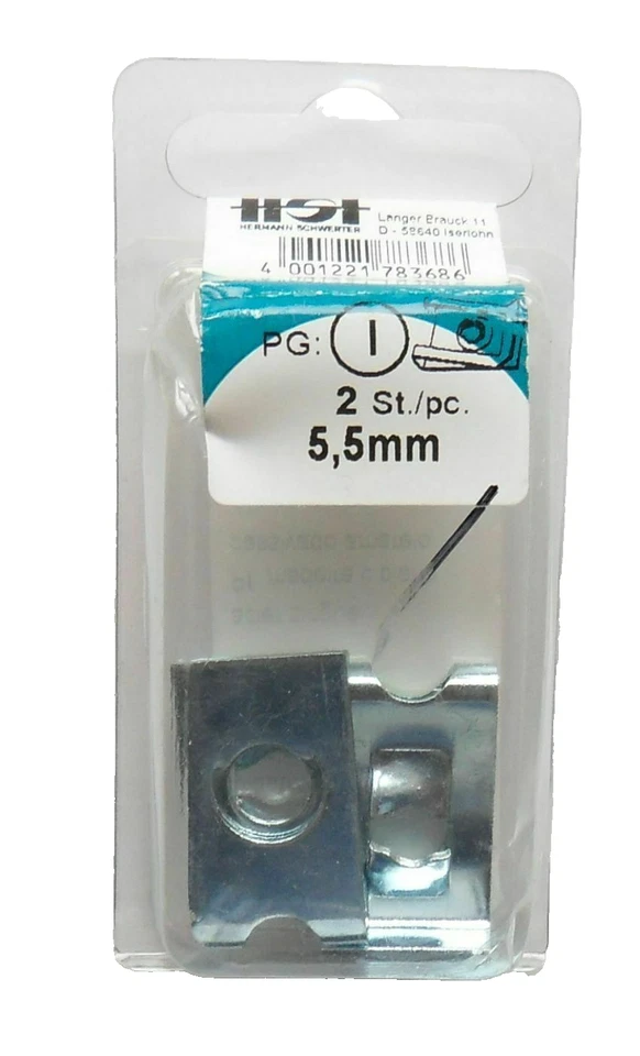 Blechmuttern 5,5 mm Klemmmutter Schnappmuttern 2 stück - Bild 1 von 1