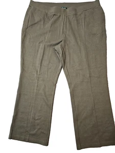 Lauren Ralph Lauren Mujer 3X Verde Acanalado Tejido Elastizado Pull-On Pantalones Plus - Imagen 1 de 6
