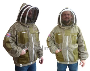 🐝Chaqueta de abeja 3 capas protección ultra ventilada chaqueta de apicultura verde - Imagen 1 de 8