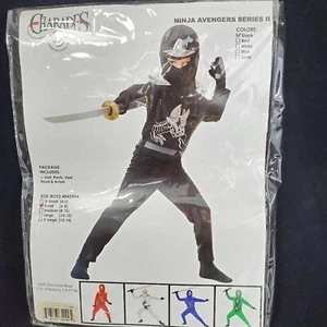 Ninja Avengers Black Silver Halloween Costume Size S Charades Boy Christmas Gift - Picture 1 of 7