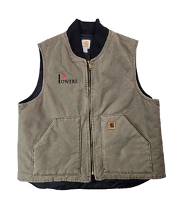 Carhartt Vintage Brown Canvas Arctic Quilt Lined Vest Jacket Mens XL V02 - Picture 1 of 7