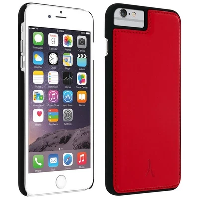 Cover iPhone 8+, 7+, 6+, 6S+ Protezione Rigida Pelle Vera Akashi Rosso - Immagine 1 di 4