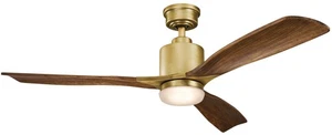Kichler 300027 Ridley II 52" LED Indoor Ceiling Fan - Brass - Picture 1 of 12