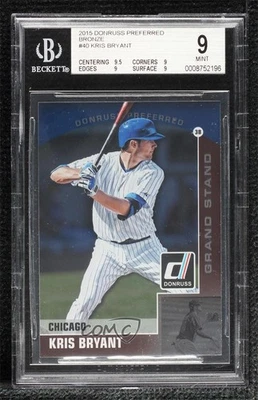 2015 Donruss Preferred Grand Stand Bronze Kris Bryant #40 BGS 9 MINT Rookie RC - Image 1 of 2