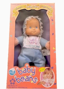 Baby Beans 10.5” 90s Bean Doll Blond Blue Eyes Pastel Blue In Original Box - Picture 1 of 7
