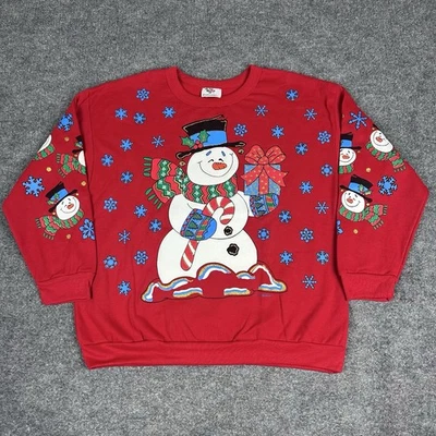 De Colección Muñeco de Nieve Navidad Suéter Para Hombres Grande Cascanueces Sudadera Escarchada EE. UU. 90s Foto 1 de 4