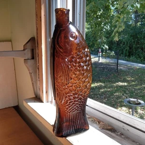 THE FISH BITTERS W.H.WARE PAT.1866 ORIGINAL HAND BLOWN 1860s FIGURAL FISH BOTTLE - Picture 1 of 18