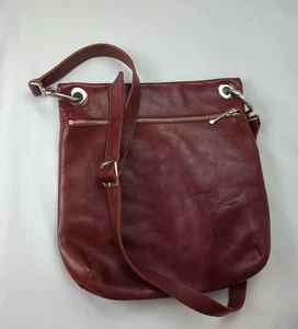 Leather Crossbody Purse Bag Kairos Vancouver Canada Artisan Boho Red Zip pockets - Bild 1 von 19