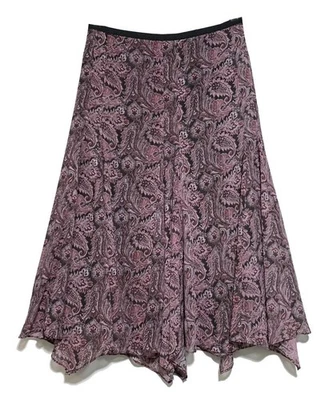 Liz Claiborne, Lavender & Gray Paisley Print Flared Fully Lined Skirt, size 16P - Image 1 of 4