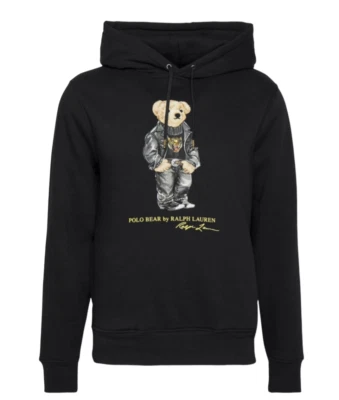 Polo Ralph Lauren Felpa Uomo Nera Con Cappuccio Nera Lunar New Year Polo Bear Ho - Imagen 1 de 4