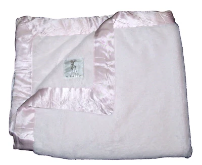 Little Giraffe Luxe Faux Fur Pink Baby Blanket Satin Trim 30x35" - Image 1 of 2