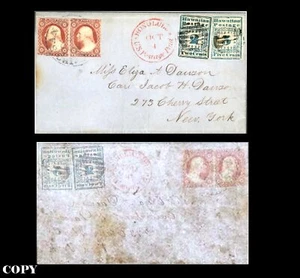 US 1851 3c Brownish Carmine,Hawaiian Missionari 2c Blue & 5c Blue ,Reproduction - Picture 1 of 1