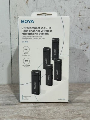 BOYA By-W4 无线 Lavalier 麦克风 适用于相机 摄像机 数码单反相机 — 第 1/2 张图片