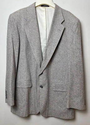Abrigo Deportivo Hombre 42L Barrington 100% Seda Vintage Blazer Gris Tweed Dos Botones Foto 1 de 4