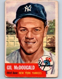 VINTAGE BASEBALL CARD TOPPS 1953 NEW YORK YANKEES GIL McDOUGALD NO5 - Picture 1 of 2