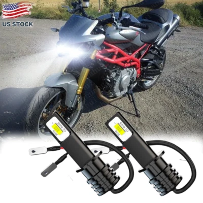 Kit de 2 faros LED H1 6000K bombillas para BMW R1150R Roadster 02-06 R1150GS 99-06 Foto 1 de 4